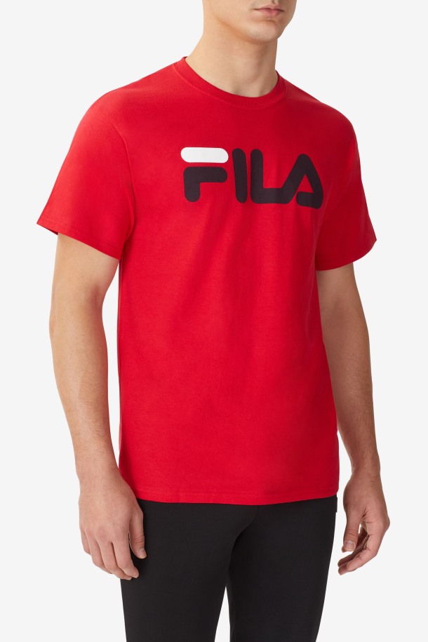 Fila Outlets Logo Tee Hombre Rojo/negro/blanco