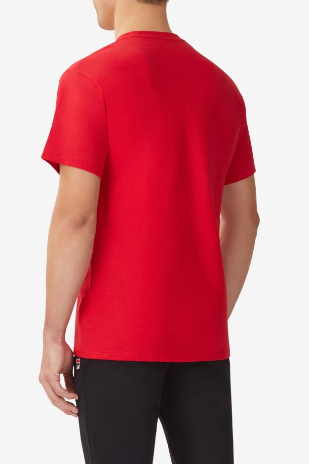 Fila Outlets Logo Tee Hombre Rojo/negro/blanco