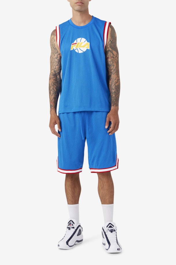 Pantalón Corto De Baloncesto Ovi Azul/blanco/rojo/dorado Fila Outlet Online