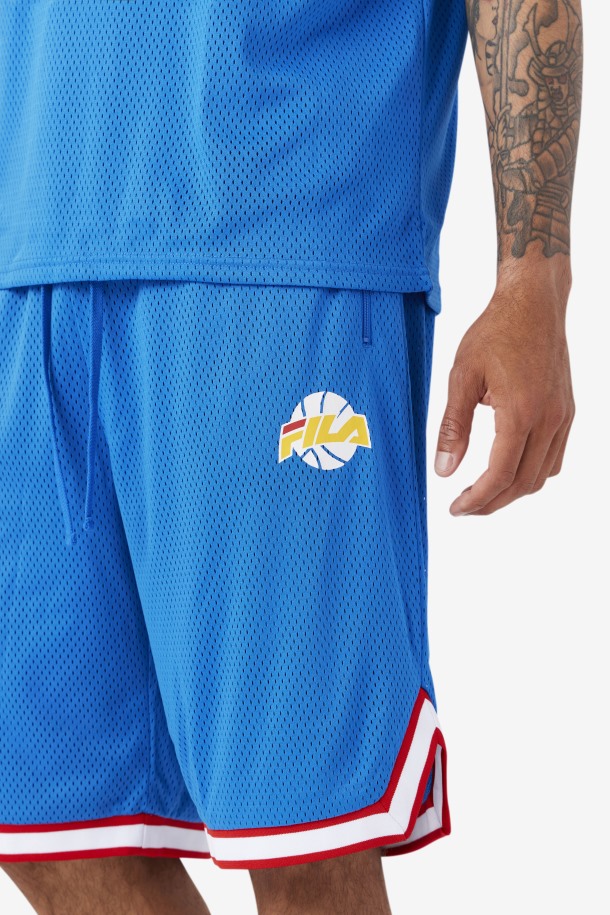 Pantalón Corto De Baloncesto Ovi Azul/blanco/rojo/dorado Fila Outlet Online