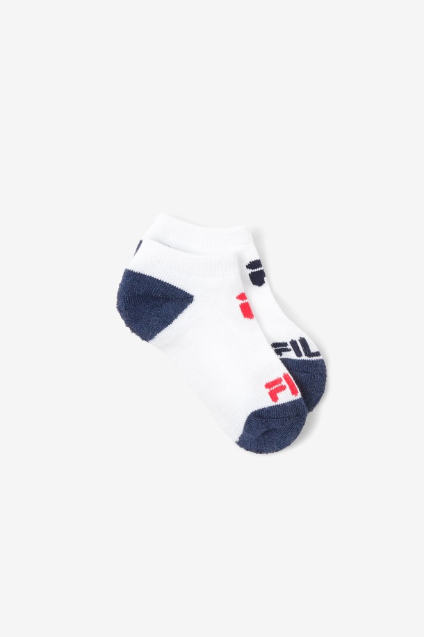 Fila Outlets Niños Acolchado No Show Calcetín Paquete De 10 Blanco Multi