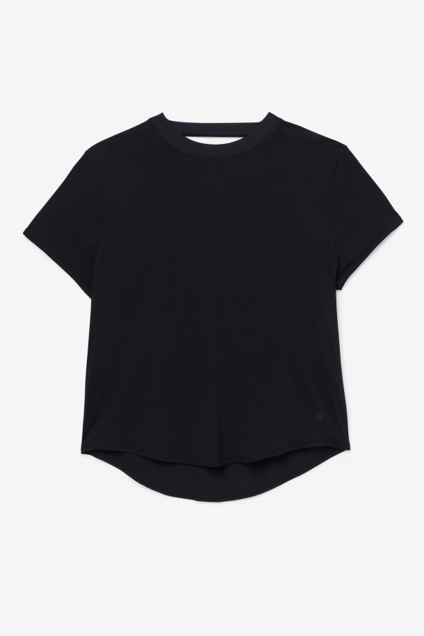 Fila Outlets Fi-lux Camiseta Negra De Manga Corta