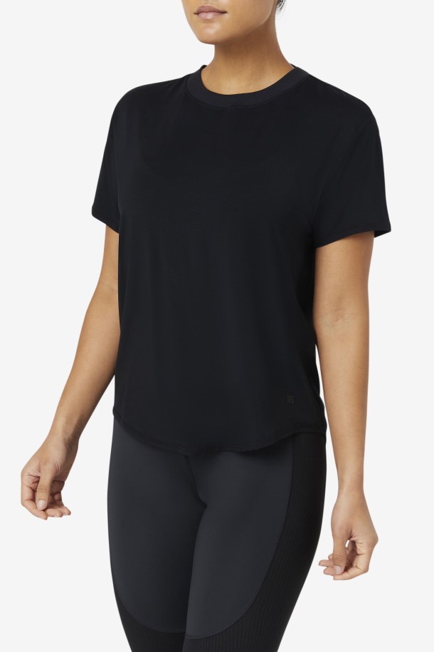 Fila Outlets Fi-lux Camiseta Negra De Manga Corta