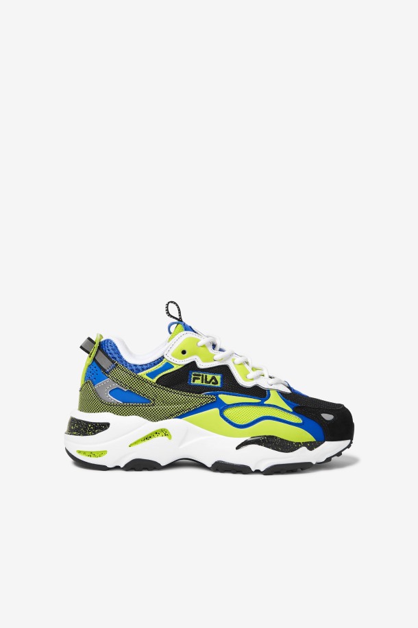 Blanco/negro/lime Punch Fila Puntos De Venta Para Niños Pequeños Ray Tracer Apex