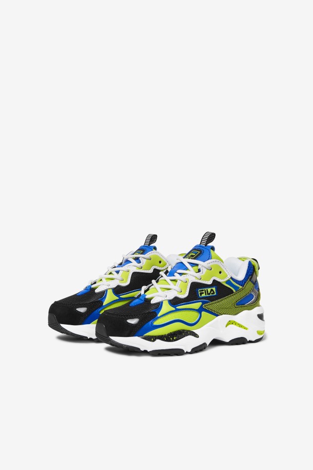Blanco/negro/lime Punch Fila Puntos De Venta Para Niños Pequeños Ray Tracer Apex