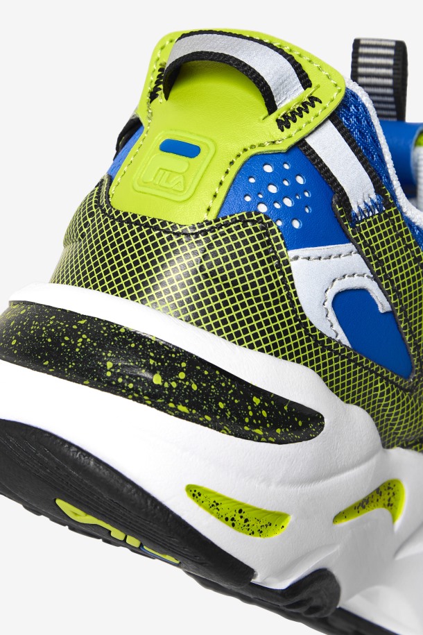 Blanco/negro/lime Punch Fila Puntos De Venta Para Niños Pequeños Ray Tracer Apex