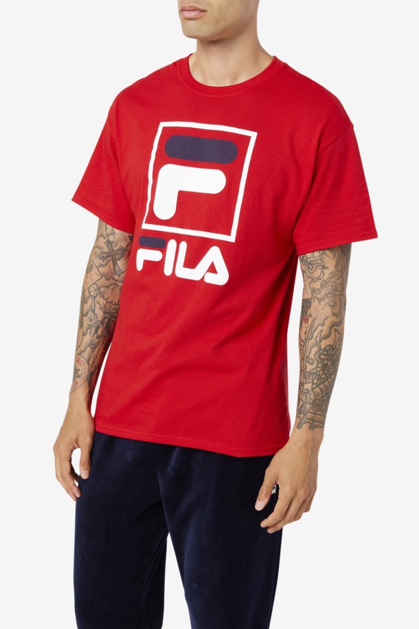 Camiseta Stacked Rojo/blanco/azul Marino Fila Outlet