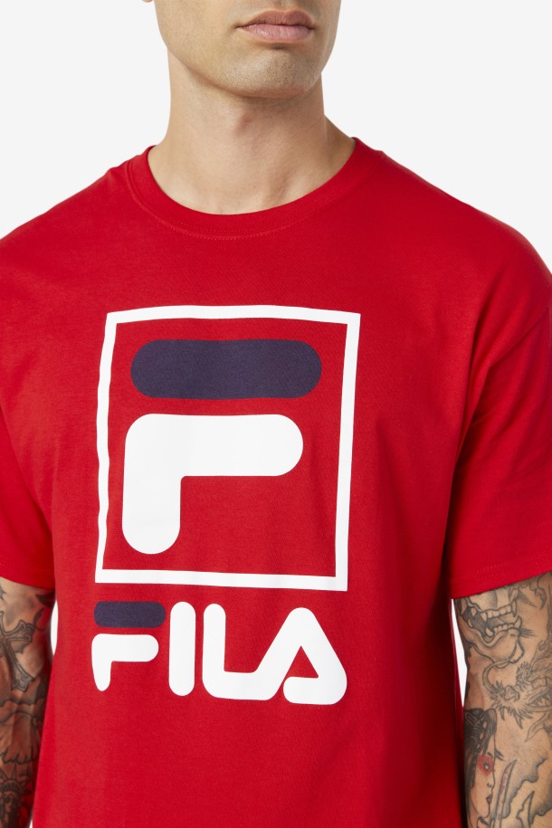 Camiseta Stacked Rojo/blanco/azul Marino Fila Outlet