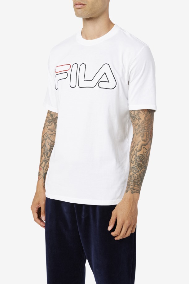 Camiseta Borough Fila Outlets Blanco/negro/rojo