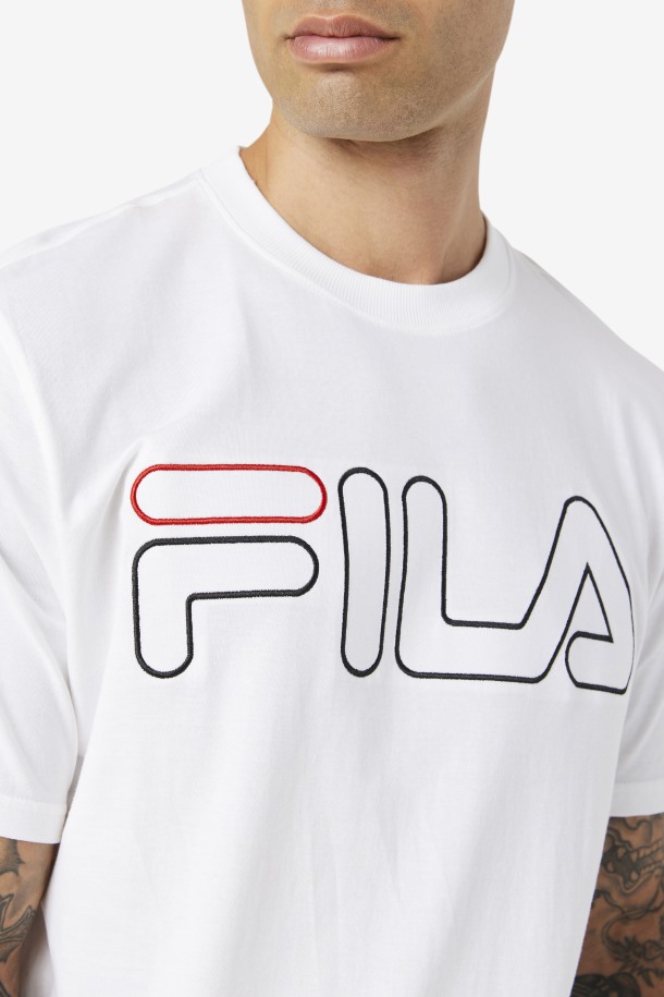 Camiseta Borough Fila Outlets Blanco/negro/rojo