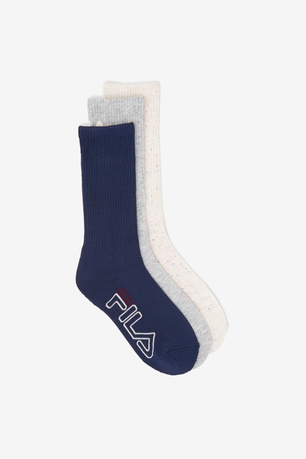 Pack De 3 Calcetines De Mujer Con Rayas Moteadas Fila Outlet Blanco