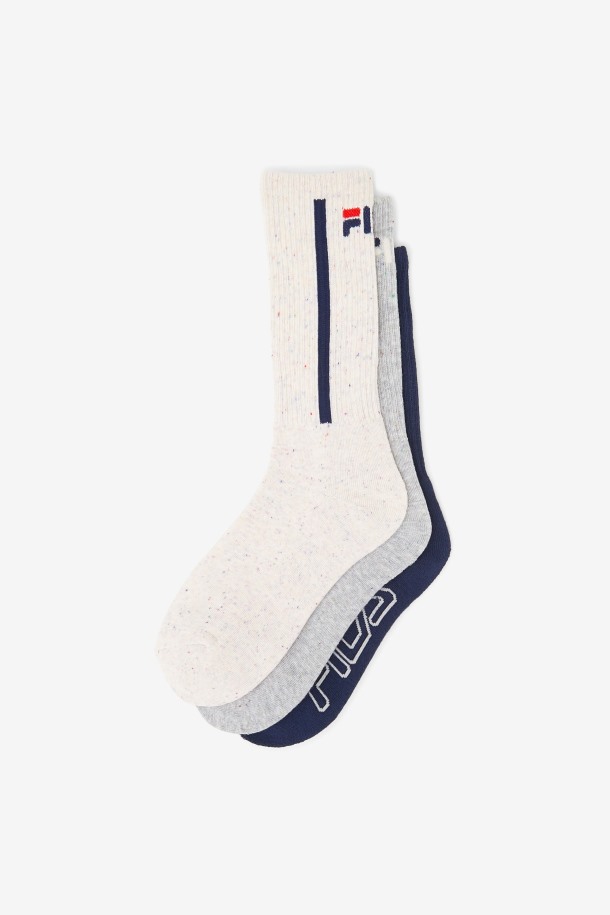 Pack De 3 Calcetines De Mujer Con Rayas Moteadas Fila Outlet Blanco