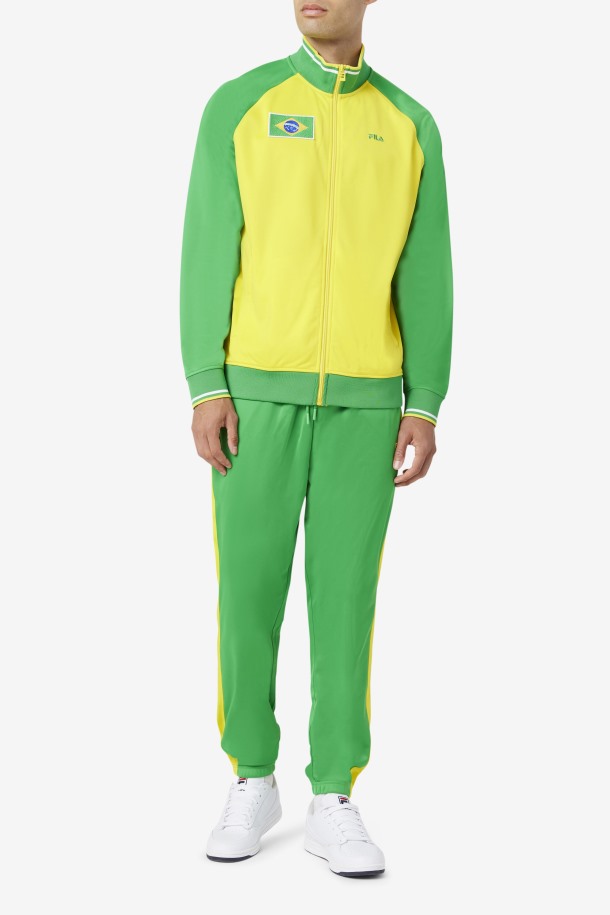 Pantalón De Chándal Brasil Verde Helecho/amarillo De Fila Outlets