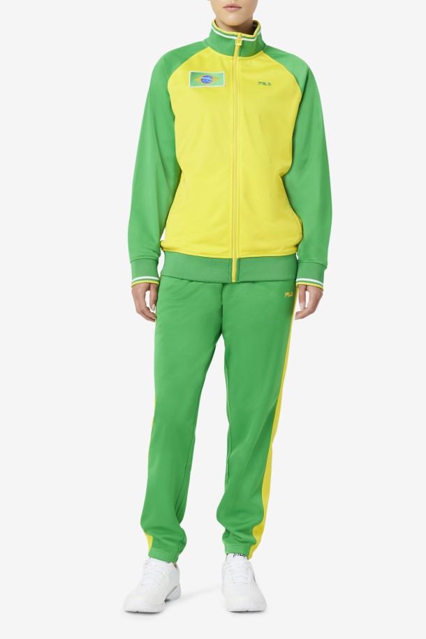 Pantalón De Chándal Brasil Verde Helecho/amarillo De Fila Outlets