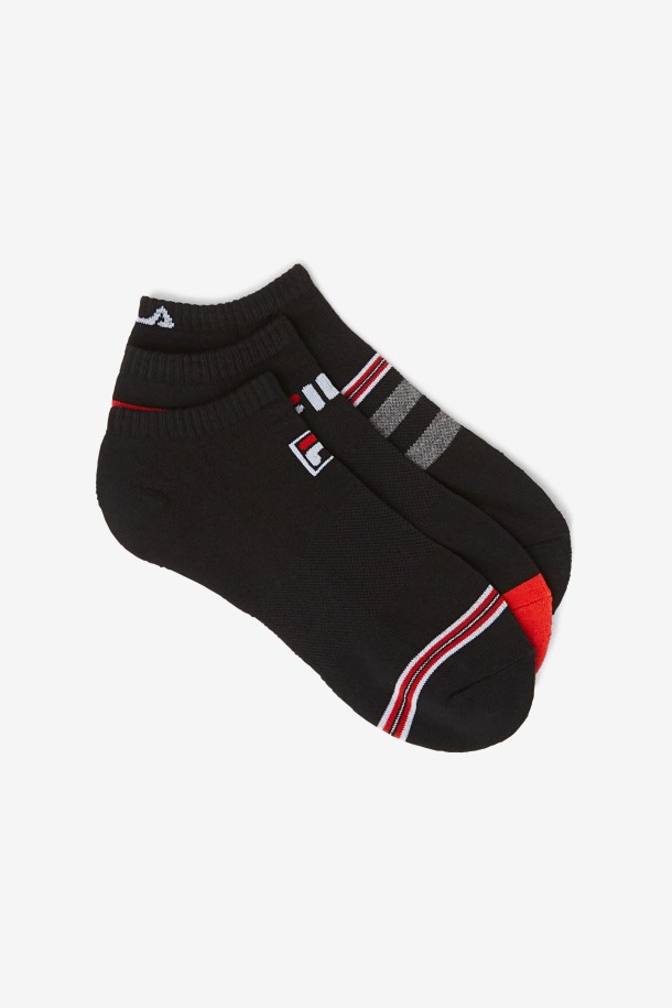 Pack De 3 Calcetines Invisibles De Hombre A Rayas Fila Outlet Black