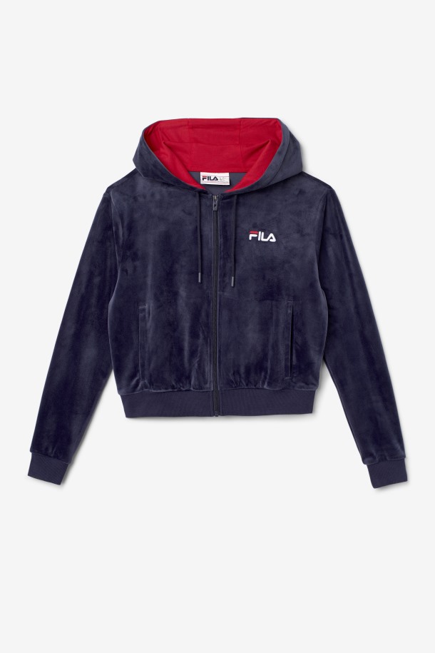 Chaqueta Terciopelo Zura Azul Marino Fila Outlet