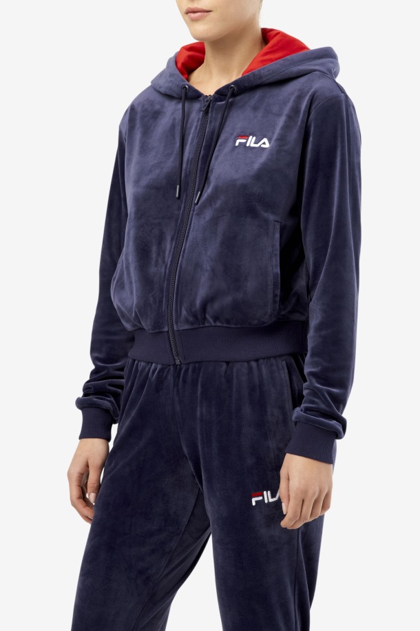 Chaqueta Terciopelo Zura Azul Marino Fila Outlet