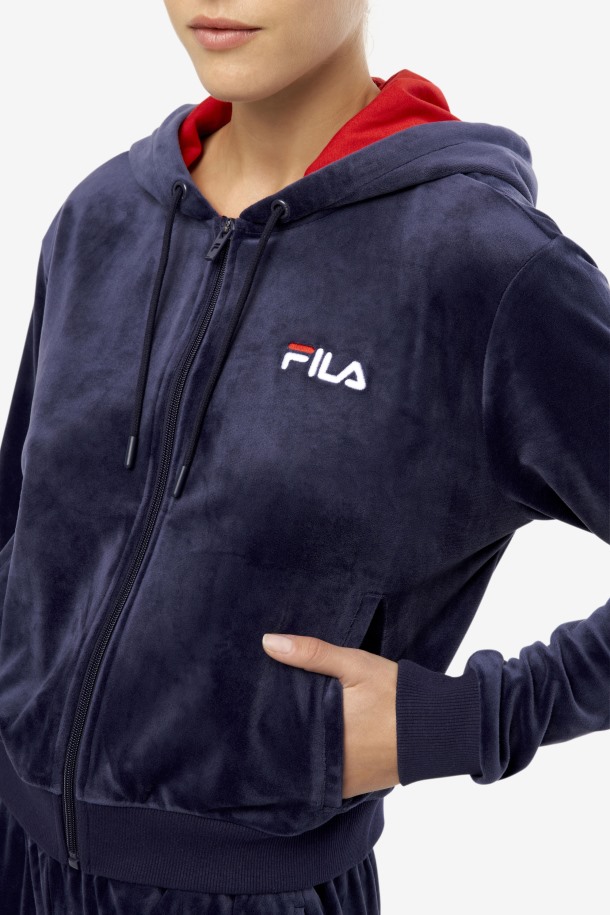 Chaqueta Terciopelo Zura Azul Marino Fila Outlet
