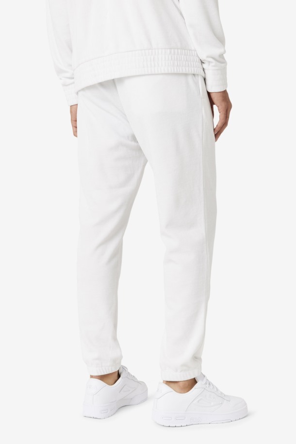 Fila Outlet Mansur Velour Pantalón Blanco/bosque Verde/rojo