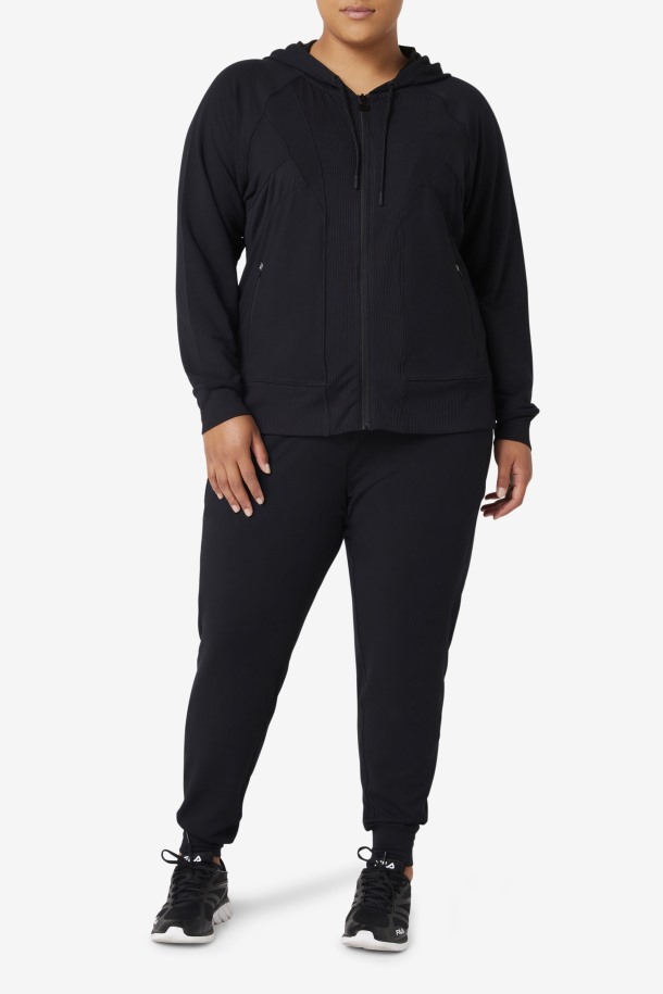 Fi-lux Textura Sudadera Con Cremallera Completa Negra Fila Outlet