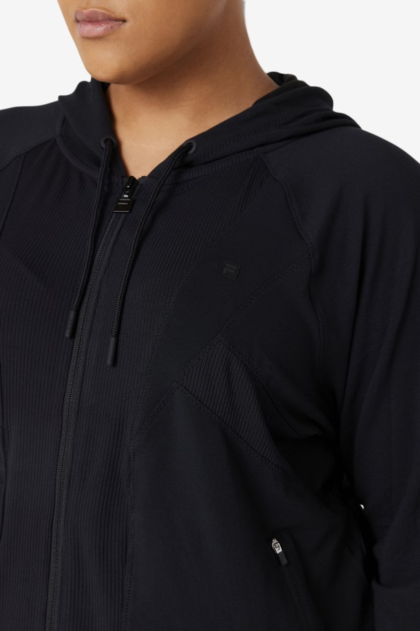 Fi-lux Textura Sudadera Con Cremallera Completa Negra Fila Outlet