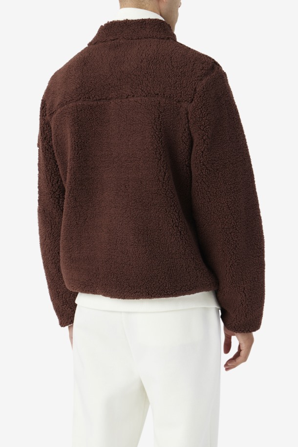 Fila Outlets Yale Sherpa Jacket Brown Stone/egret