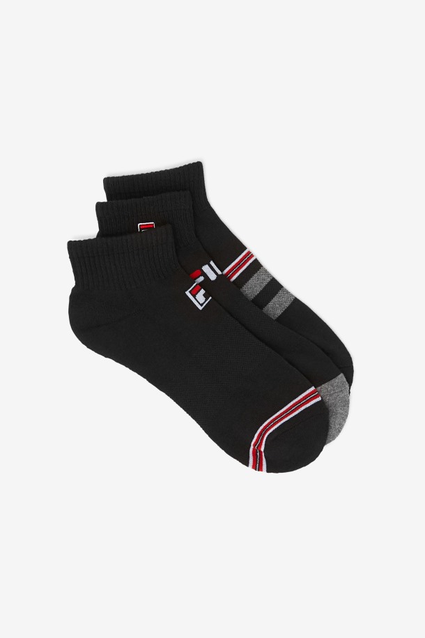 Pack De 3 Calcetines Negros De Hombre A Rayas Fila Outlet