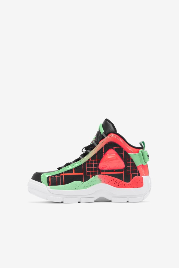 Fila Outlets Negro/coral Fuego/ceniza Verde Niños Pequeños Grant Hill 2