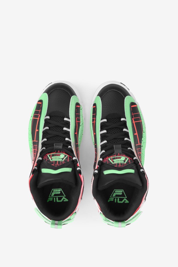 Fila Outlets Negro/coral Fuego/ceniza Verde Niños Pequeños Grant Hill 2