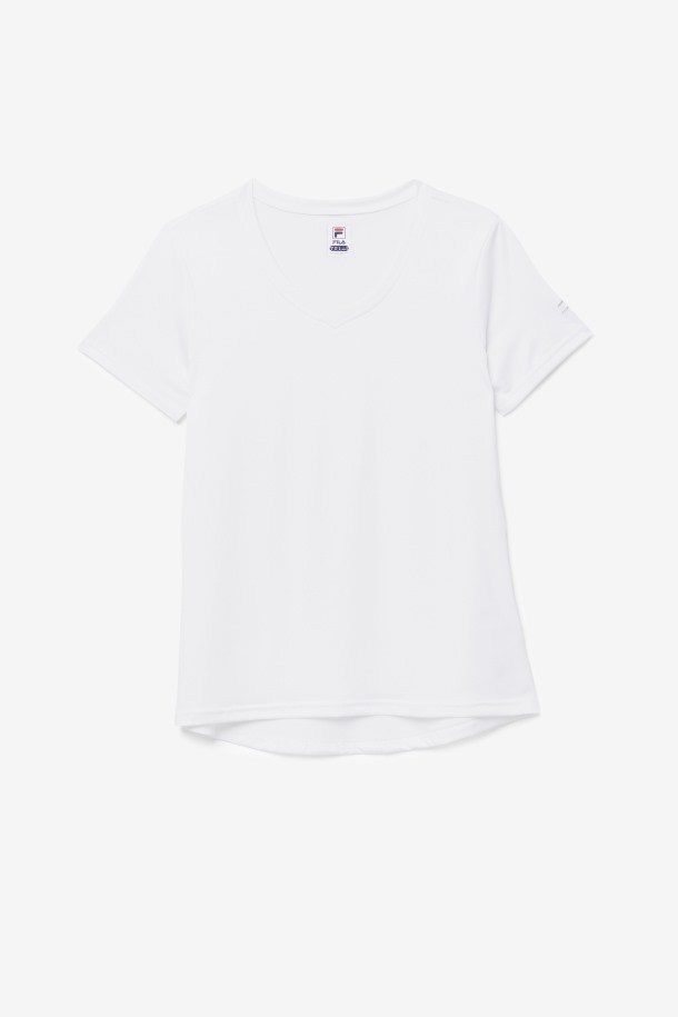 Pickleball Sedoso Con Cuello En V Blanco Fila Outlet