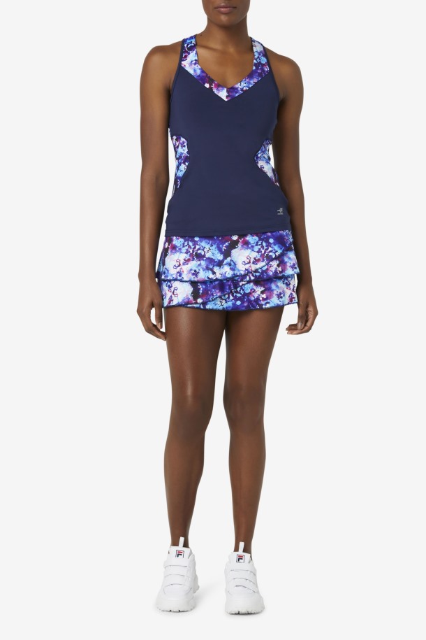 Falda Pantalón Con Estampado Escalonado Estampado Azul Marino/navy Pickleball De Fila Outlets