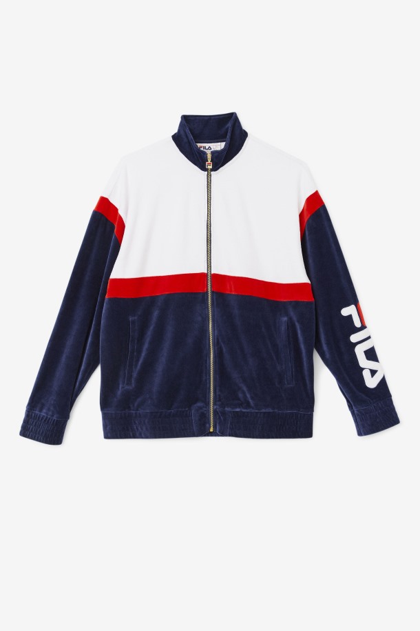 Chaqueta Mansur Terciopelo Fila Outlets Azul Marino/blanco/rojo
