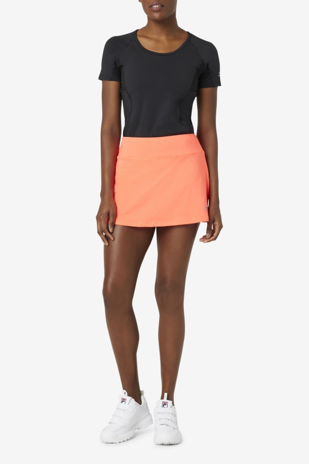 Falda Pantalón With Pickleball Shuttlecocks Coral Fiery Queue Outlets