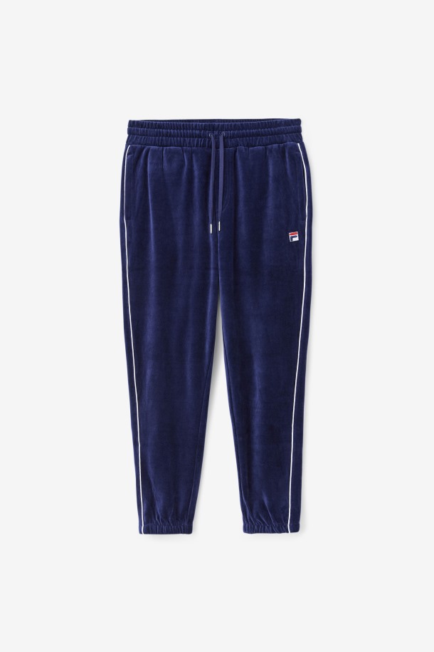 Pantalón De Terciopelo Azul Marino/blanco/rojo Fila Outlets Deverall