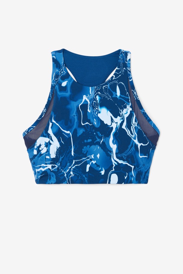 Sujetador Deportivo Uplift T-back Azul Marino Mármol Fila Outlet