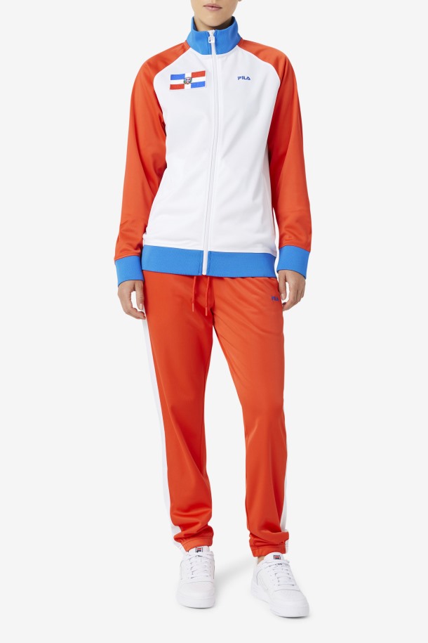 Republica Dominicana Pantalon Rojo Fiery/blanco Fila Outlet