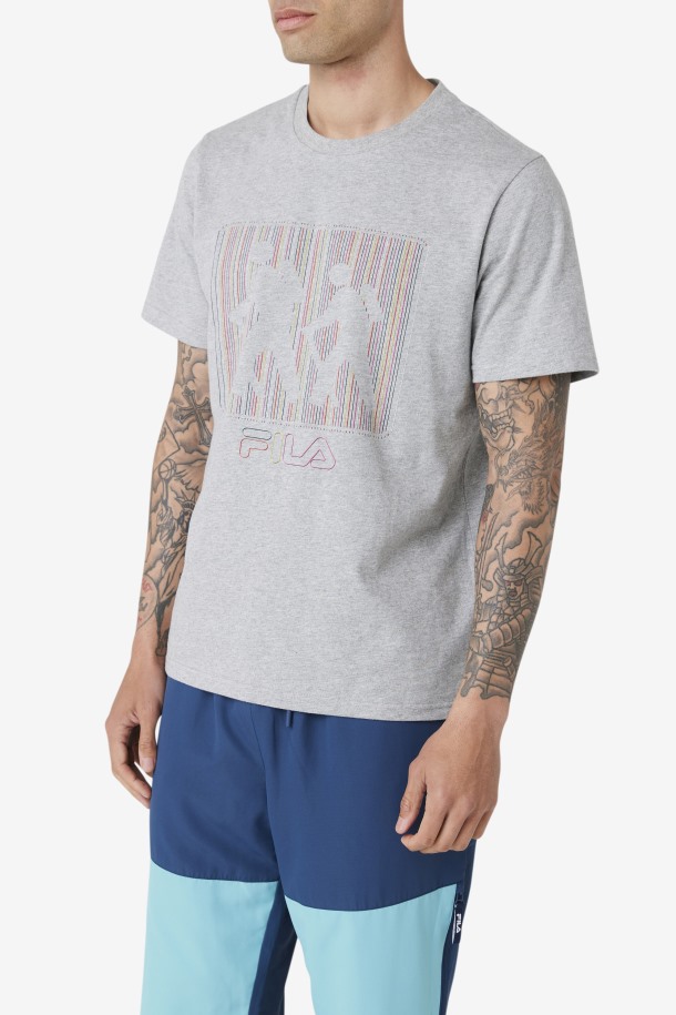 Camiseta Visuri Outlet Gris Jaspeado De Fila