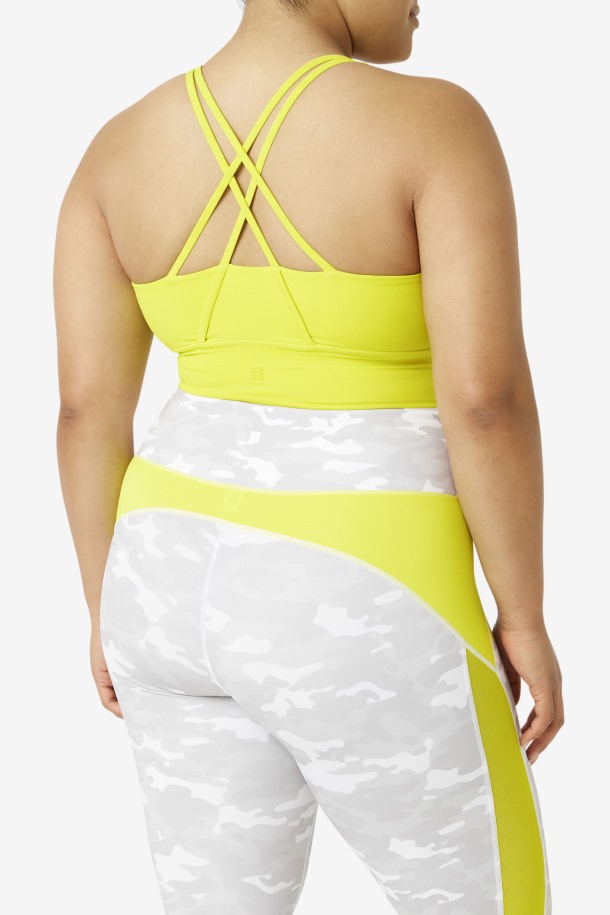 Fila Outlets Uplift Cross Back Bra Top Azufre