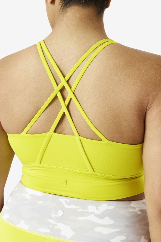 Fila Outlets Uplift Cross Back Bra Top Azufre