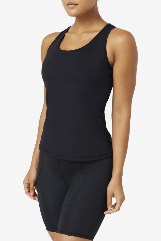 Camiseta Negra Uplift Open Racerback Sin Mangas Cola Outlet