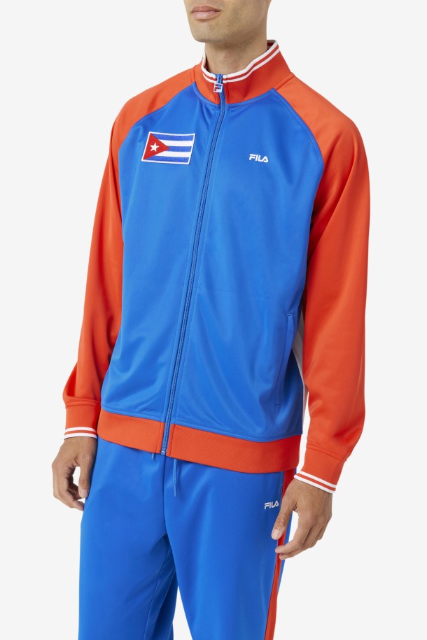 Cuba Track Jacket Fila Outlets Rojo Fuego/blanco/azul