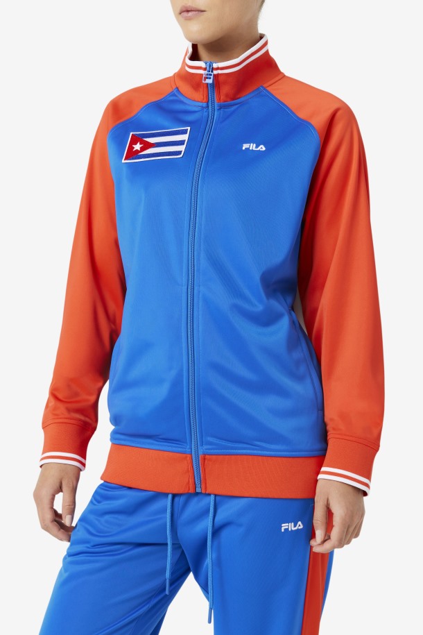 Cuba Track Jacket Fila Outlets Rojo Fuego/blanco/azul