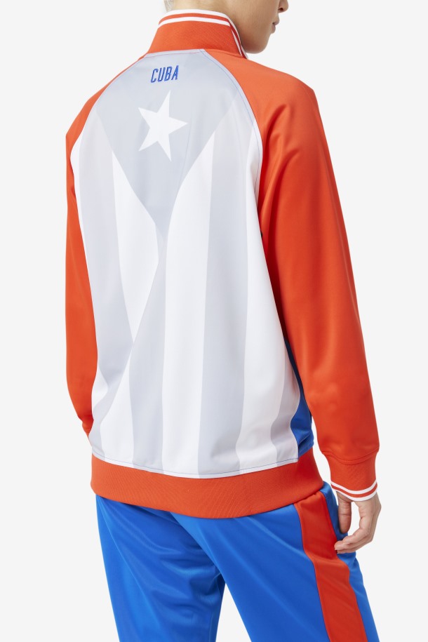 Cuba Track Jacket Fila Outlets Rojo Fuego/blanco/azul