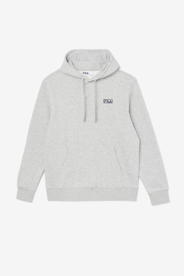 Fila Outlets Gris Jaspeado/blanco Algot Sudadera Con Capucha