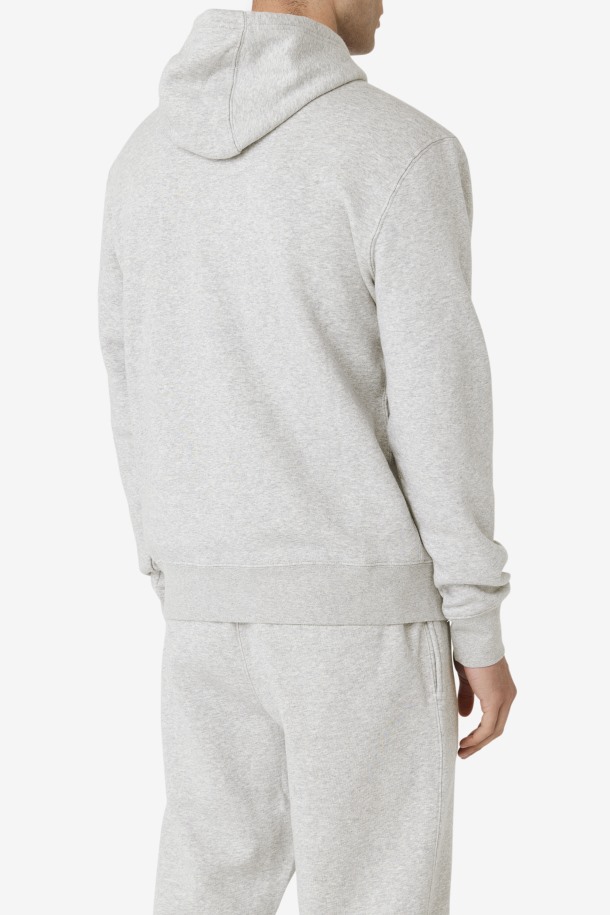 Fila Outlets Gris Jaspeado/blanco Algot Sudadera Con Capucha