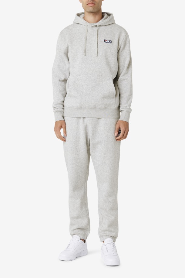 Fila Outlets Gris Jaspeado/blanco Algot Sudadera Con Capucha