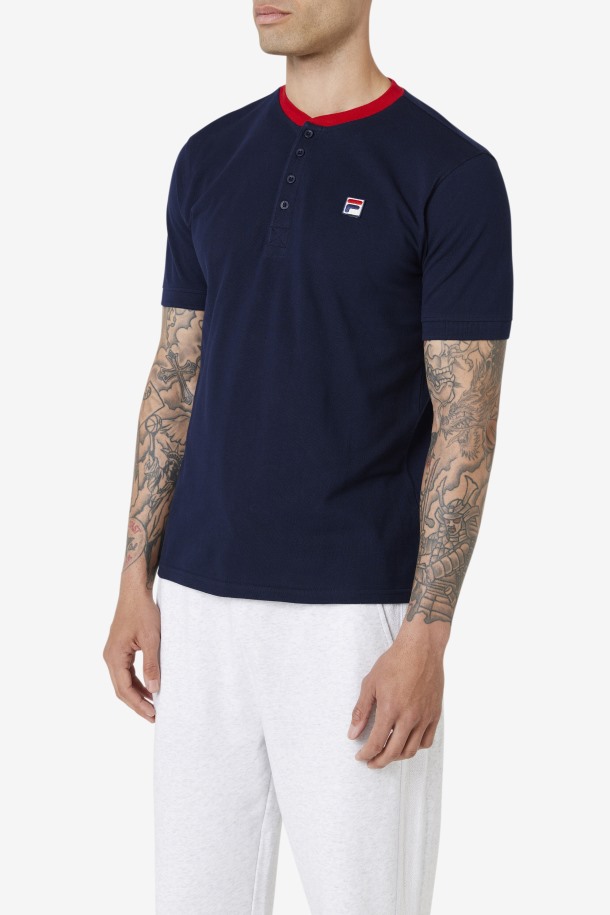 Azul Marino/rojo Ralph Henley Fila Outlet