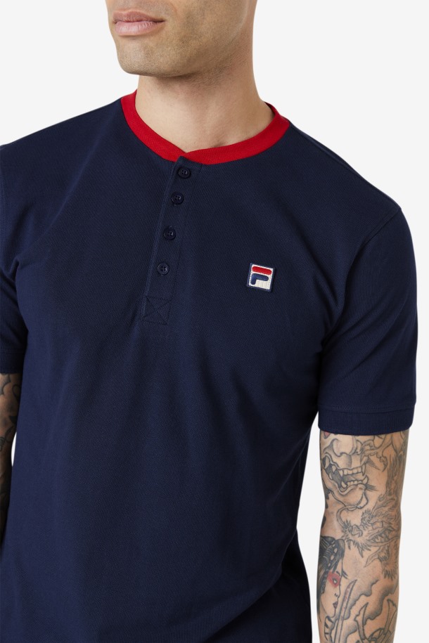 Azul Marino/rojo Ralph Henley Fila Outlet