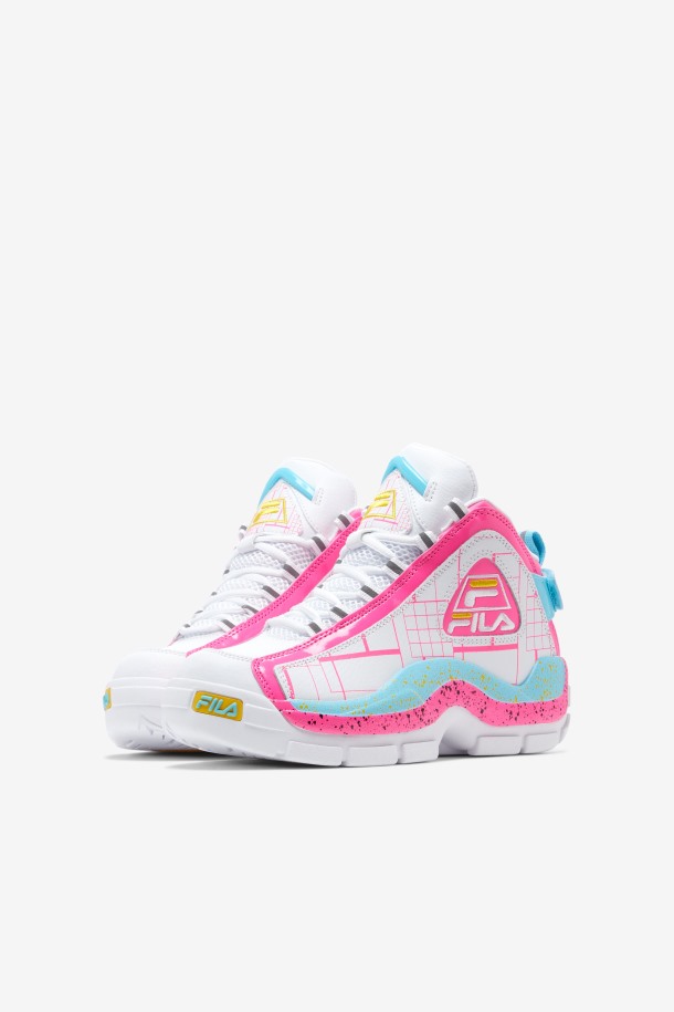Grandes Niños\' Grant Hill 2 Puntos De Venta Fila Blanco/rosa/pescado Azul
