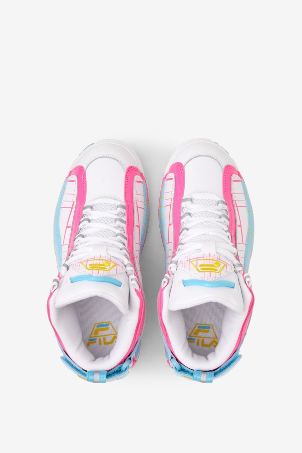 Grandes Niños\' Grant Hill 2 Puntos De Venta Fila Blanco/rosa/pescado Azul